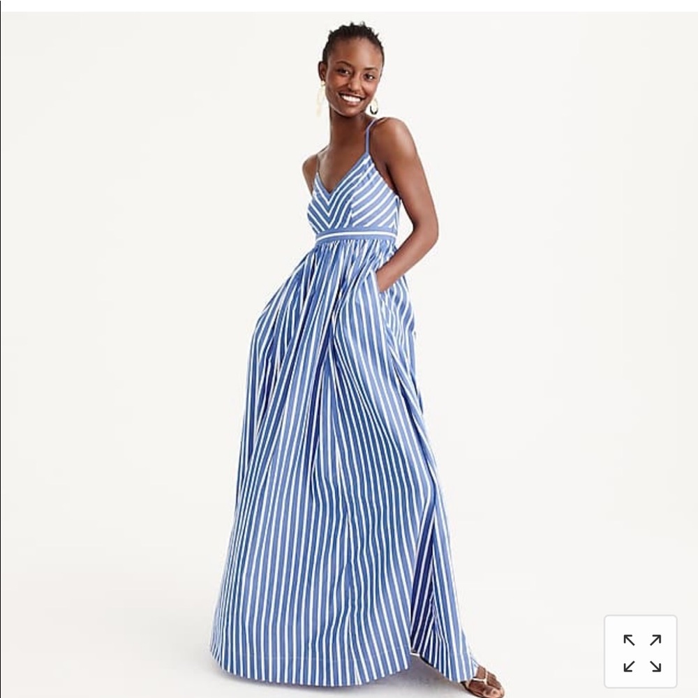 JCrew Striped Spaghetti Strap Dress in 14T